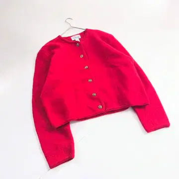 Sally-Mac 울 티롤리안 니트 자켓 레드 XL A12