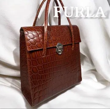 [새상품급] FURLA 훌라 여성용 핸드백 가죽 크로커다일 패턴