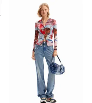 데시구알 멀티 컬러 꽃무늬 긴팔 셔츠 미사용 새상품