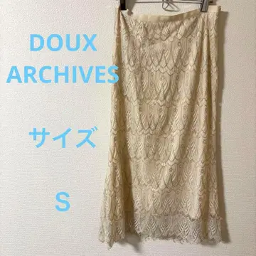 DOUX ARCHIVES 아이보리 레이스 타이트 스커트