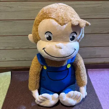 호기심 많은 조지 봉제 인형 파란색 오버롤