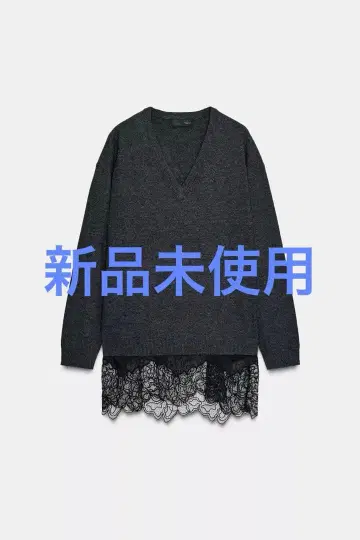 새상품 ZARA 롱 레이스 콤비네이션 니트 스웨터