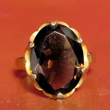 빈티지 스모키 쿼츠 골드 앤티크 반지