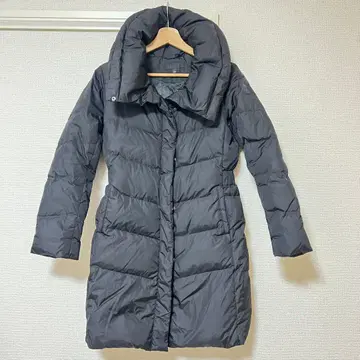 새상품급 유니클로 다운 코트 여배우 옷깃 볼륨 컬러 롱 블랙 M