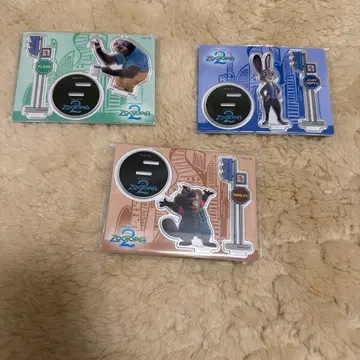 주토피아 2 제일복권 G상 아크릴 스탠드 프롭스 3개 세트