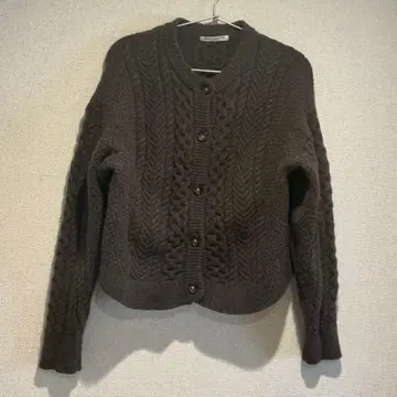 BEAUTY&YOUTH 다크 브라운 케이블 니트 가디건