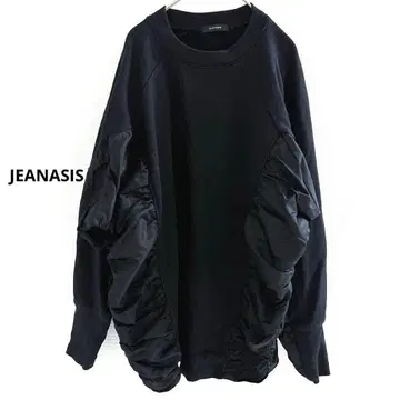 JEANASIS 새틴 도킹 개더 쭈리 풀오버 블랙