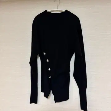 LE CIEL BLEU 블랙 펄 장식 아지메 니트 36