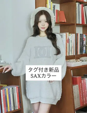 다리치 darich DD 로고 트위드 니트 풀오버 상의 SAX