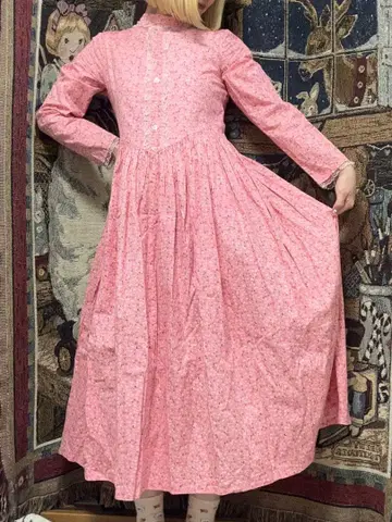 구제 의류 레트로 걸리시 꽃무늬 원피스