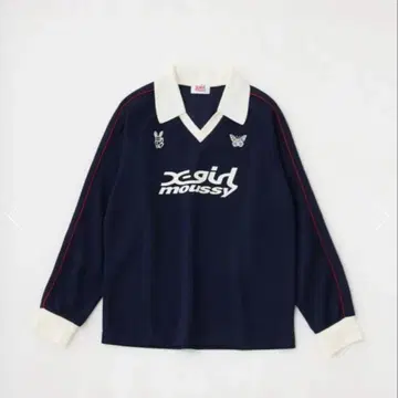 xgirl x moussy 네이비 로고 긴팔 상의