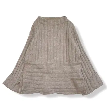 저널 스탠다드 리룸 울 100% 리브 니트 베이지 루즈핏