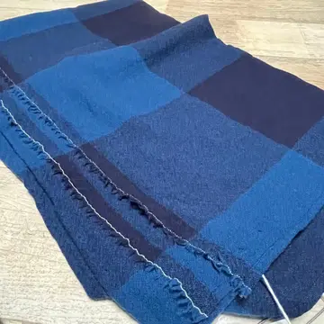 [택 포함 새상품] ichi 이치 네이비 계열 체크 무늬 스톨