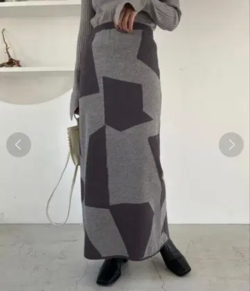 CAPRICIEUX LE'MAGE 카프리슈레마쥬 기하학 패턴 니트 스커트