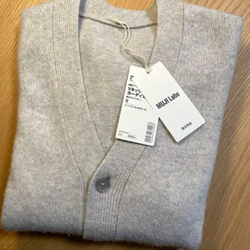 융모 울 V넥 가디건 무인양품 LABO