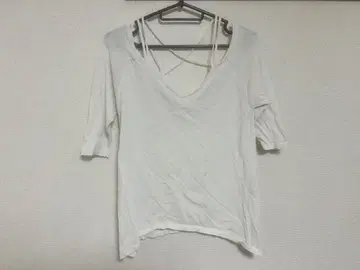 DaTuRa 화이트 오프숄더 어깨끈 T셔츠 M