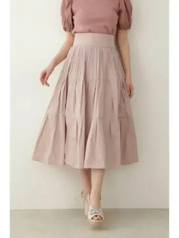 타프타 캉캉 스커트 JILL by JILL STUART 핑크 플레어 롱