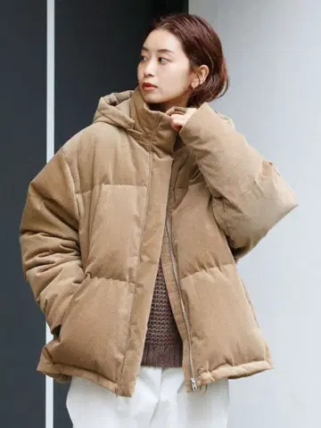 Ungrid 언그리드 후드 부착 코듀로이 다운 자켓