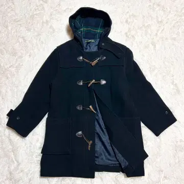 [ 새상품급 ] NEWYORKER 더플 코트 블랙 네이비 후드 안감 체크