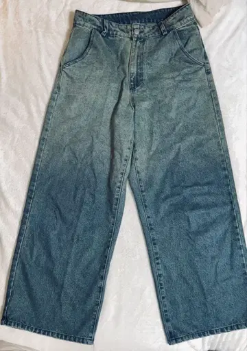 그라데이션 데님 와이드 팬츠