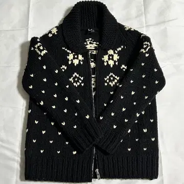 폴 스미스 하트 꽃무늬 집업 니트