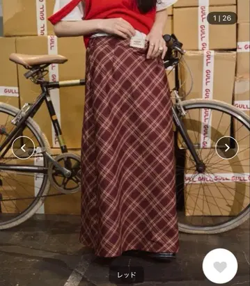 길쭉한 체크 스커트 [ common gull products ]