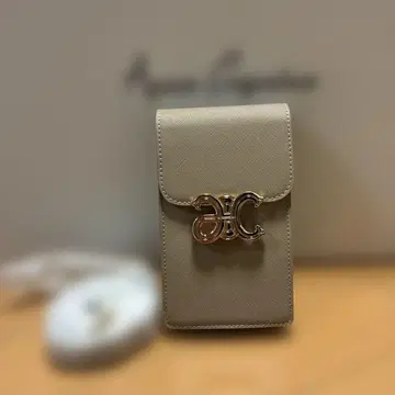 ANNE COOLINE 스마트폰 숄더백 베이지