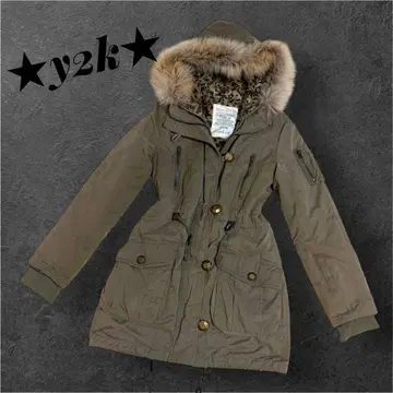 Y2K 빈티지 밀리터리 모즈 코트 페어리 그런지 레오파드 무늬