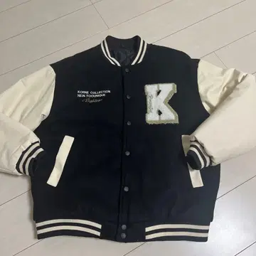 KONNE COLLECTION 바시티 자켓 블랙/크림