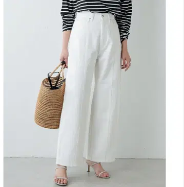 드로잉 넘버즈 센터 절개 와이드 데님