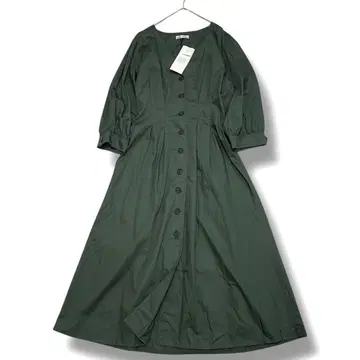 택 포함 새상품 자라 ZARA 셔츠 원피스 롱 기장 깊이 있는 그린 L