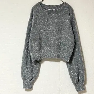 디스코트 키라키라 니트 풀오버 [ F ] 스웨터 숏 기장