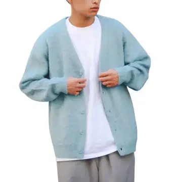 거의 미사용 BEAMS 빔즈 7 게이지 샤기 모헤어 가디건 L