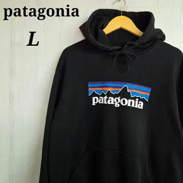 patagonia 후드티 L 블랙 빅 로고
