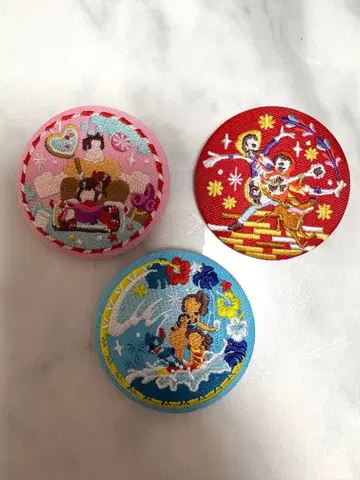 디즈니 자수 캔뱃지 3종 세트