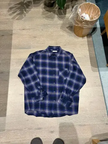 FREAK'S STORE 체크 무늬 셔츠 L 사이즈 네이비 계열