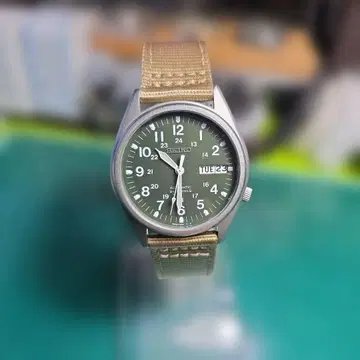 세이코 7S26 21jewels 자동 와인딩 시계 그린 다이얼