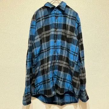 M322 [유니클로] 플란넬 셔츠 체크 무늬 긴팔 코튼 100% 루즈핏