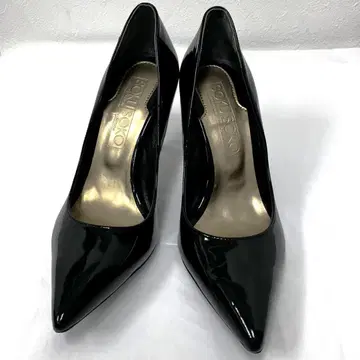 [ 새상품 ] SOKU SOKO 에나멜 블랙 스틸레토 하이힐