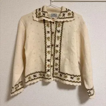 빈티지 꽃무늬 자수 가디건