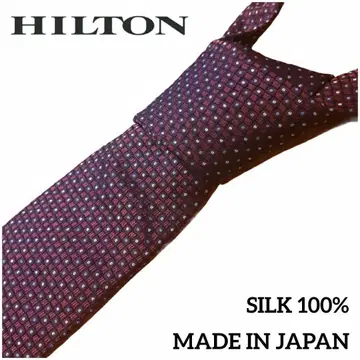 새상품급 HILTON 힐튼 보르도 넥타이 두툼한 일본제 실크