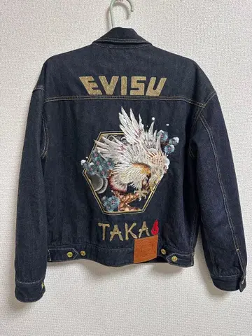 EVISU 자수 디자인 데님 자켓