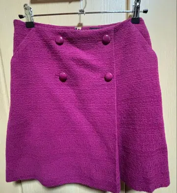 언타이틀 더블 버튼 미니 스커트