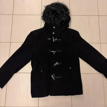 Amorte 후드 부착 더플 코트 블랙