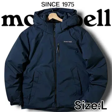 L 정가 46만 몽벨 방수 방한 방수 지퍼 에코 다운 자켓 네이비