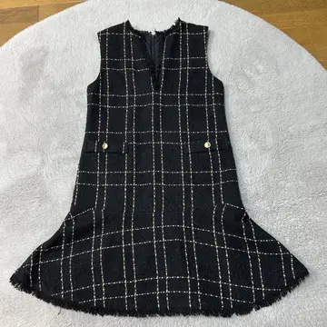 체크 무늬 원피스 오버롤 스커트 퀸즈 코트