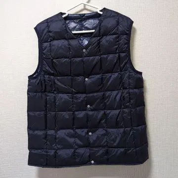 TAION 이너 다운 베스트 V넥 네이비 M 사이즈