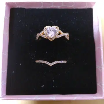 골드톤 하트형 반지 세트