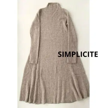 미사용 여성용 심플리시떼 리브 니트 플레어 롱 원피스