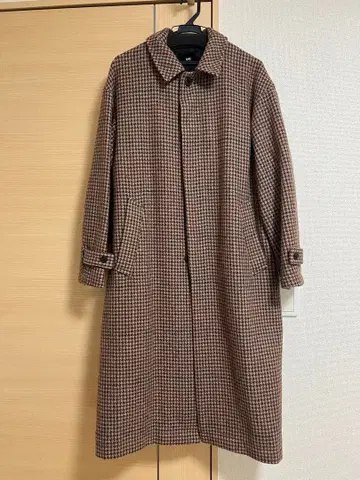 브라운 체크 스텐카라 코트